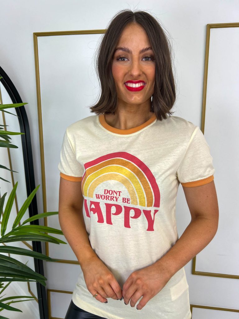 Get the Jessica Dont Worry T-shirt at Libellula Boutique