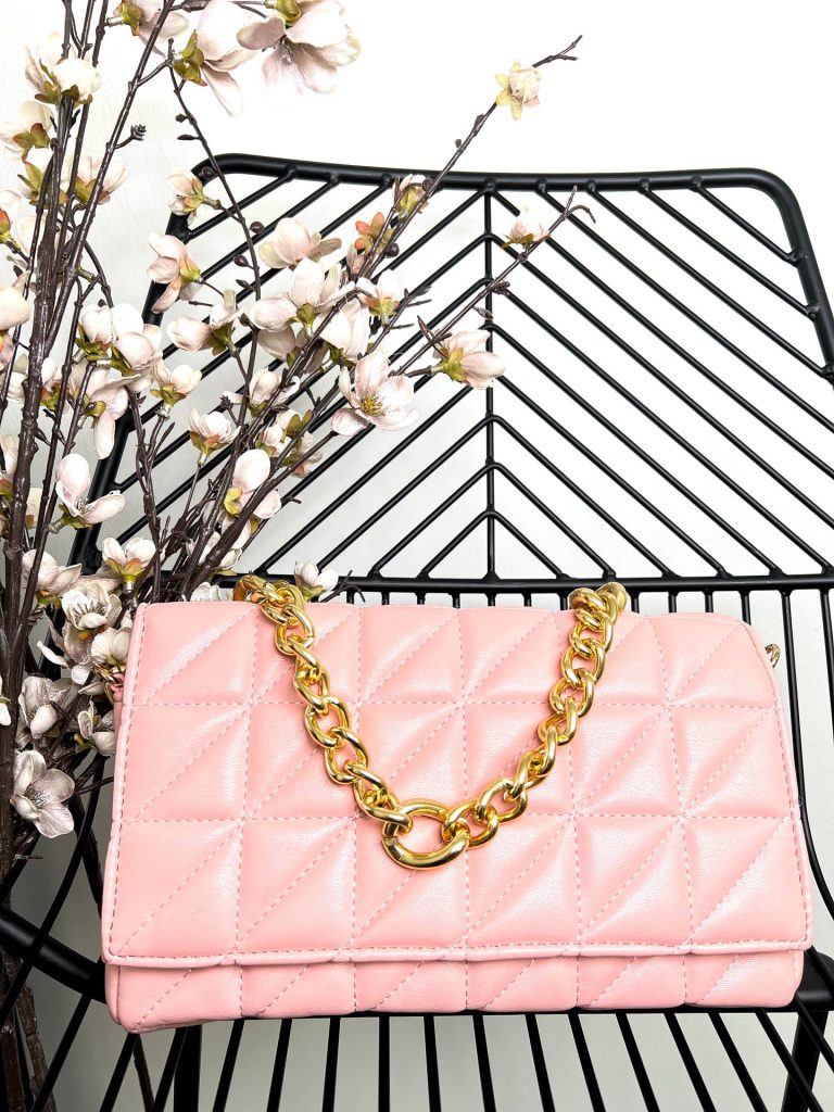 The Ceris - Quilted Gold Chain Bag is available for purchase