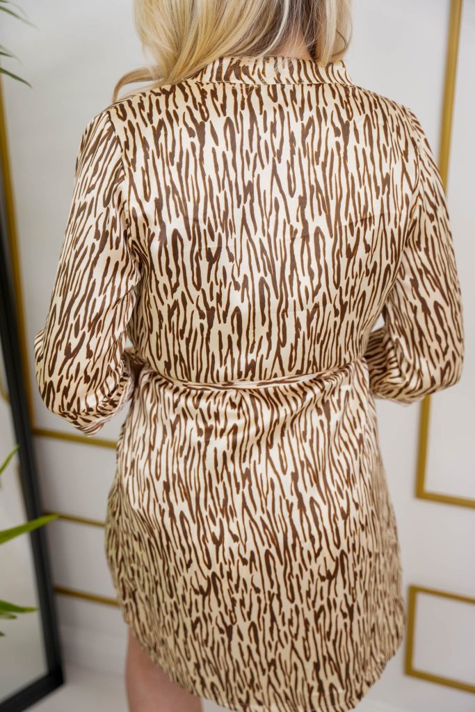 The Zoe - Zebra Print Dressing Gown: Stylish Satin Comfort